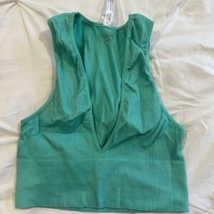 Urban Outfitters Ribbed Green Top